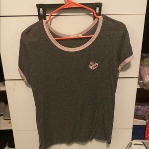 French Pastry Gray and Pink Short Sleeve Tee